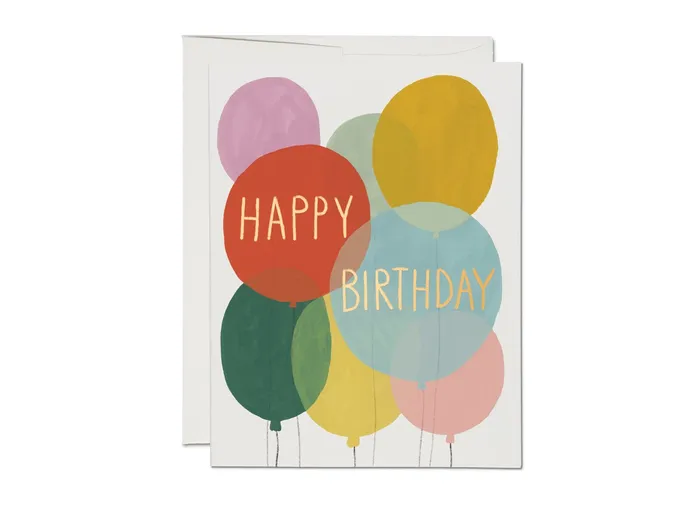 Red Cap Cards Earrings Birthday Balloons birthday greeting card