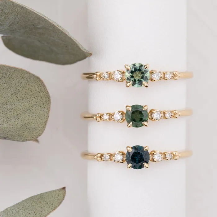 Rings Envero Jewelry Estel Fleur Four Prongs Ring 43mm 040ct Queensland Sapphire 14K Gold Rings Envero Jewelry Estel Fleur Four Prongs Ring 43mm 040ct Queensland Sapphire 14K Gold