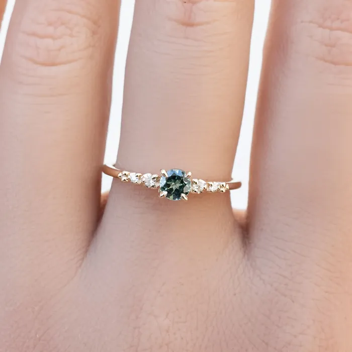 Rings Envero Jewelry Estel Fleur Four Prongs Ring 43mm 040ct Queensland Sapphire 14K Gold Rings Envero Jewelry Estel Fleur Four Prongs Ring 43mm 040ct Queensland Sapphire 14K Gold