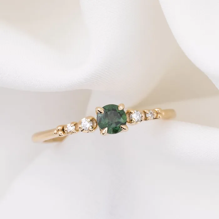 Rings Envero Jewelry Estel Fleur Four Prongs Ring 43mm 040ct Queensland Sapphire 14K Gold Rings Envero Jewelry Estel Fleur Four Prongs Ring 43mm 040ct Queensland Sapphire 14K Gold