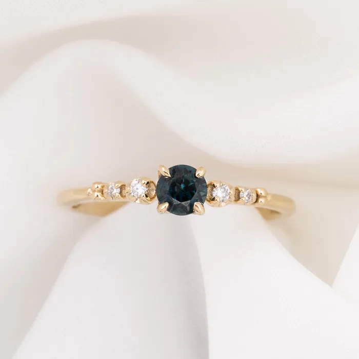 Rings Envero Jewelry Estel Fleur Four Prongs Ring 43mm 040ct Queensland Sapphire 14K Gold Rings Envero Jewelry Estel Fleur Four Prongs Ring 43mm 040ct Queensland Sapphire 14K Gold