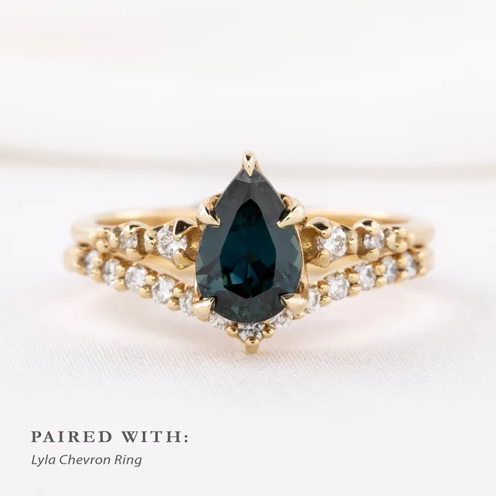 Rings Envero Jewelry Estel Fleur Ring 139ct Unheated Pear Queensland Sapphire Ring 14K Yellow Gold One of a kind Rings Envero Jewelry Estel Fleur Ring 139ct Unheated Pear Queensland Sapphire Ring 14K Yellow Gold One of a kind