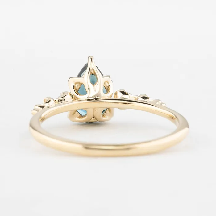 Rings Envero Jewelry Estel Fleur Ring 139ct Unheated Pear Queensland Sapphire Ring 14K Yellow Gold One of a kind Rings Envero Jewelry Estel Fleur Ring 139ct Unheated Pear Queensland Sapphire Ring 14K Yellow Gold One of a kind
