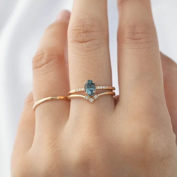 Rings Grace Ring 6x4mm 060ct Blue Green Montana Sapphire Envero Jewelry Rings Grace Ring 6x4mm 060ct Blue Green Montana Sapphire Envero Jewelry