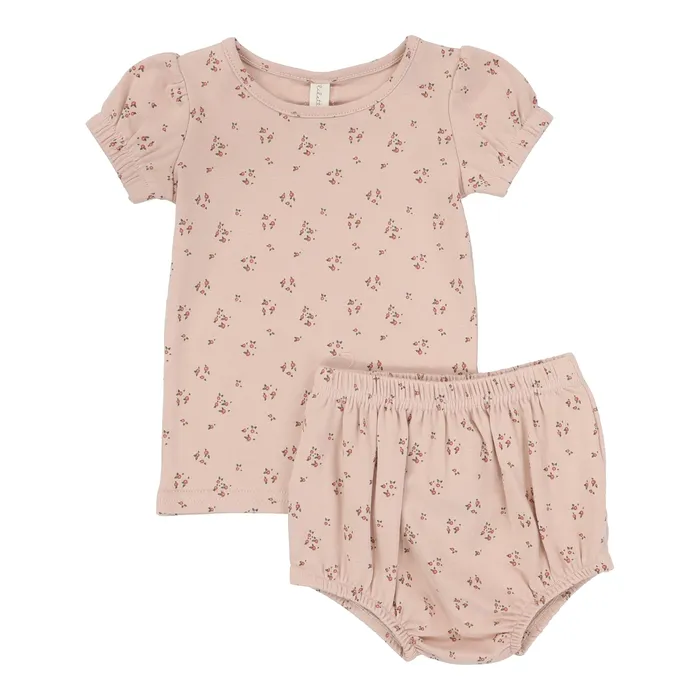 Rings Lilette Lilette Dainty Floral Short Sleeve Set Dusty PinkFloral