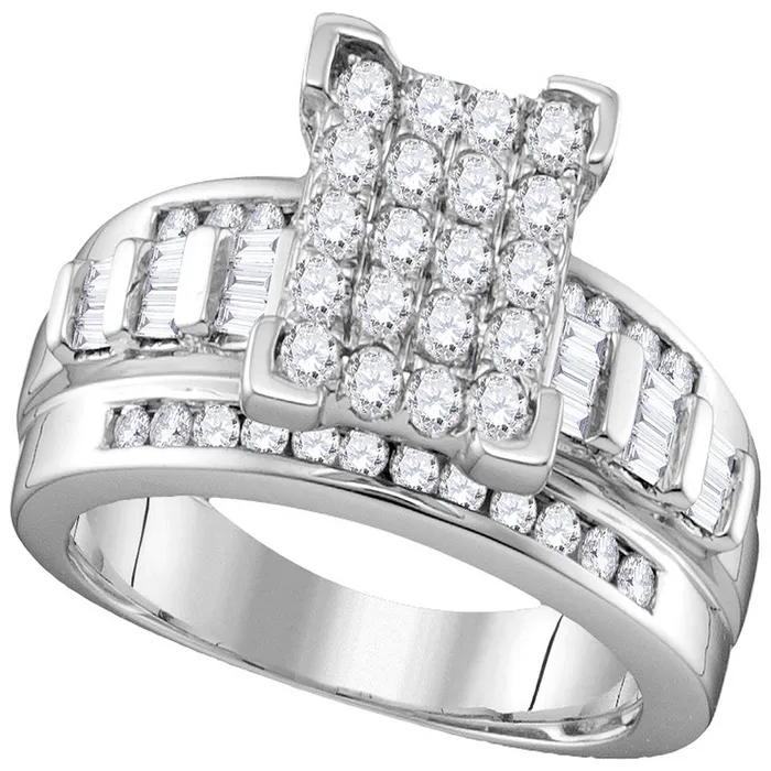 Rings mayamila 10k White Gold Diamond Cindys Dream Cluster Bridal Wedding Engagement Ring 2 Cttw Size 6 Rings mayamila 10k White Gold Diamond Cindys Dream Cluster Bridal Wedding Engagement Ring 2 Cttw Size 6