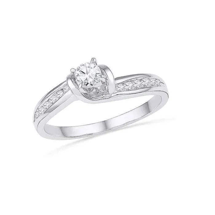 Rings mayamila 10k White Gold Womens Round Diamond Bridal Wedding Engagement Anniversary Ring 13 Cttw Rings mayamila 10k White Gold Womens Round Diamond Bridal Wedding Engagement Anniversary Ring 13 Cttw