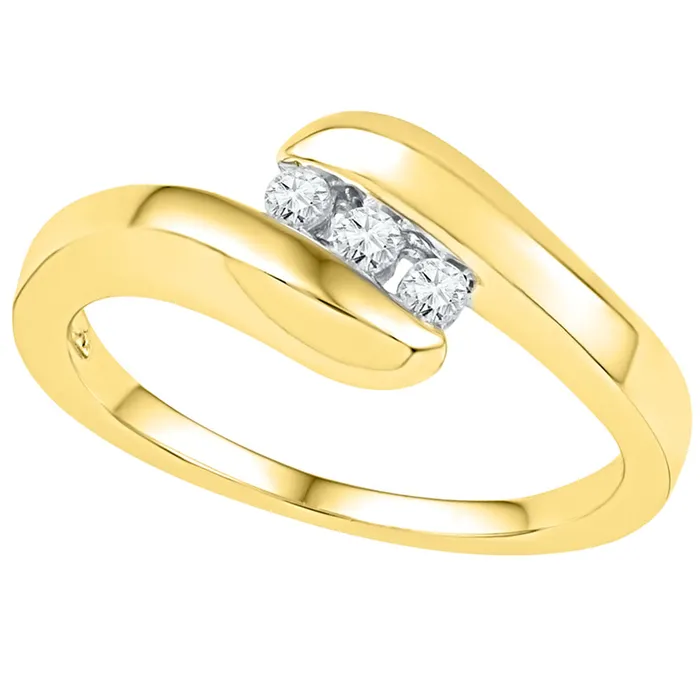 Rings mayamila 10kt Yellow Gold Womens Round Diamond 3stone Promise Bridal Ring 18 Cttw Rings mayamila 10kt Yellow Gold Womens Round Diamond 3stone Promise Bridal Ring 18 Cttw
