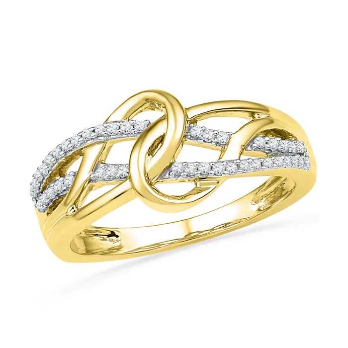 Rings mayamila 10kt Yellow Gold Womens Round Diamond Infinity Loop Knot Lasso Ring 16 Cttw Rings mayamila 10kt Yellow Gold Womens Round Diamond Infinity Loop Knot Lasso Ring 16 Cttw