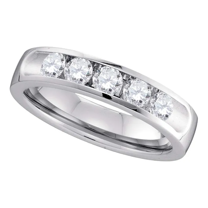 Rings mayamila 14kt White Gold Womens Round Channelset Diamond Single Row Wedding Band 34 Rings mayamila 14kt White Gold Womens Round Channelset Diamond Single Row Wedding Band 34
