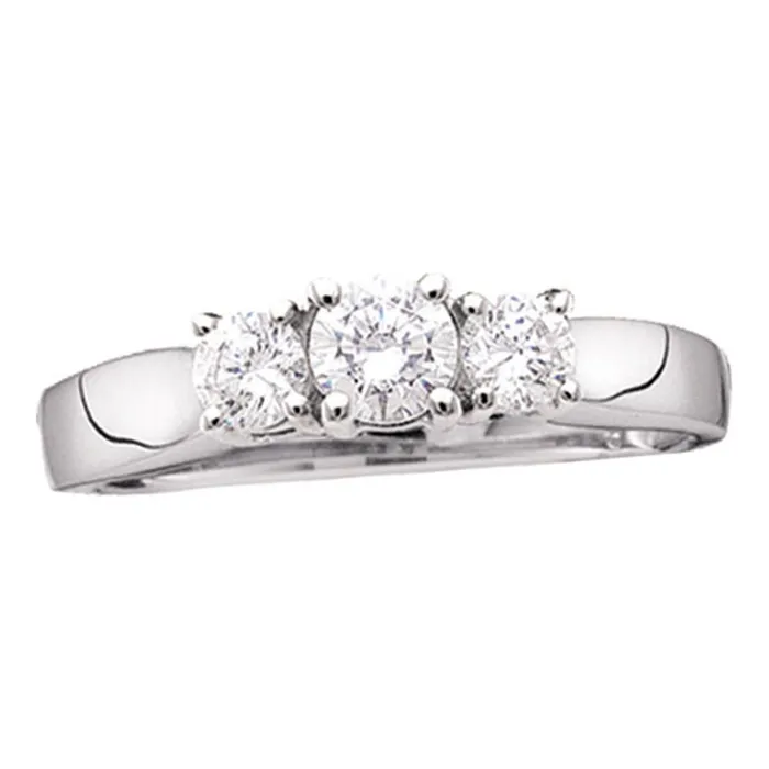 Rings mayamila 14kt White Gold Womens Round Diamond 3stone Bridal Wedding Engagement Ring 14 Cttw Rings mayamila 14kt White Gold Womens Round Diamond 3stone Bridal Wedding Engagement Ring 14 Cttw