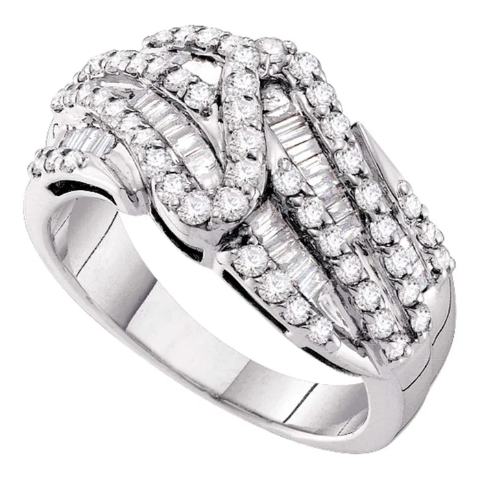 Rings mayamila 14kt White Gold Womens Round Paveset Diamond Striped Fashion Band Ring 100 Cttw Rings mayamila 14kt White Gold Womens Round Paveset Diamond Striped Fashion Band Ring 100 Cttw