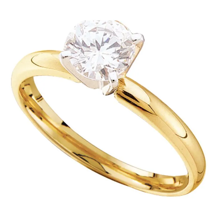 Rings mayamila 14kt Yellow Gold Womens Round Diamond Solitaire Bridal Wedding Engagement Ring 14 Cttw Rings mayamila 14kt Yellow Gold Womens Round Diamond Solitaire Bridal Wedding Engagement Ring 14 Cttw