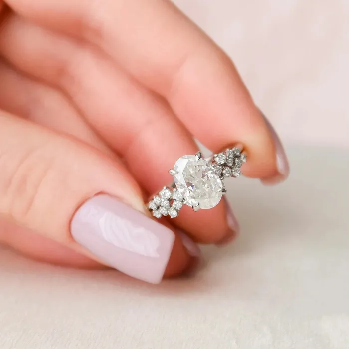 Rings Shineofdiamond 20 CT Rose Gold Oval Cut Zig Zag Ring Set Anniversary Ring Set in Sterling Silver