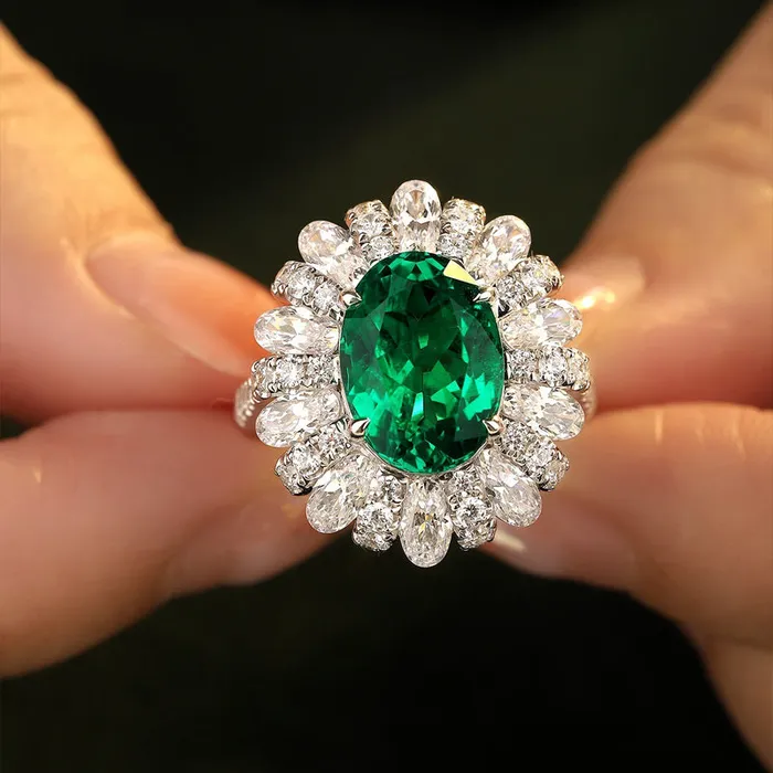 Rings Shineofdiamond Gorgeous Emerald Green Halo Oval Cut Sterling Silver Engagement Ring Rings Shineofdiamond Gorgeous Emerald Green Halo Oval Cut Sterling Silver Engagement Ring