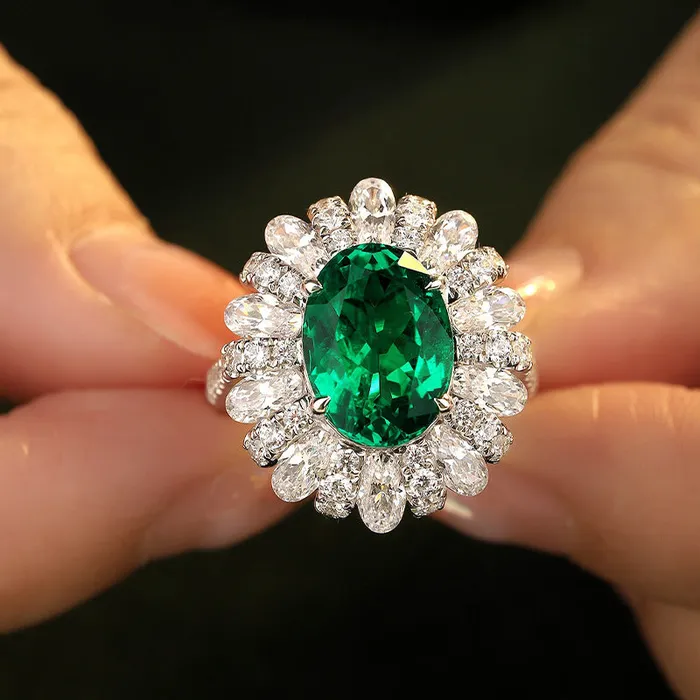 Rings Shineofdiamond Gorgeous Emerald Green Halo Oval Cut Sterling Silver Engagement Ring Rings Shineofdiamond Gorgeous Emerald Green Halo Oval Cut Sterling Silver Engagement Ring