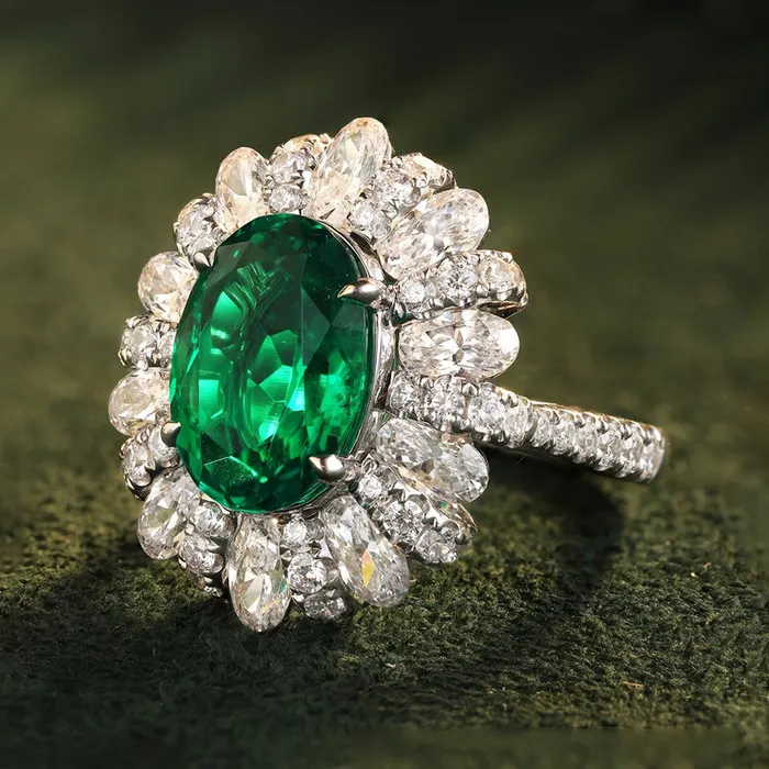 Rings Shineofdiamond Gorgeous Emerald Green Halo Oval Cut Sterling Silver Engagement Ring Rings Shineofdiamond Gorgeous Emerald Green Halo Oval Cut Sterling Silver Engagement Ring