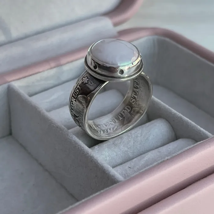 Rings Silver Coin Pearl Ring HeidiJHale