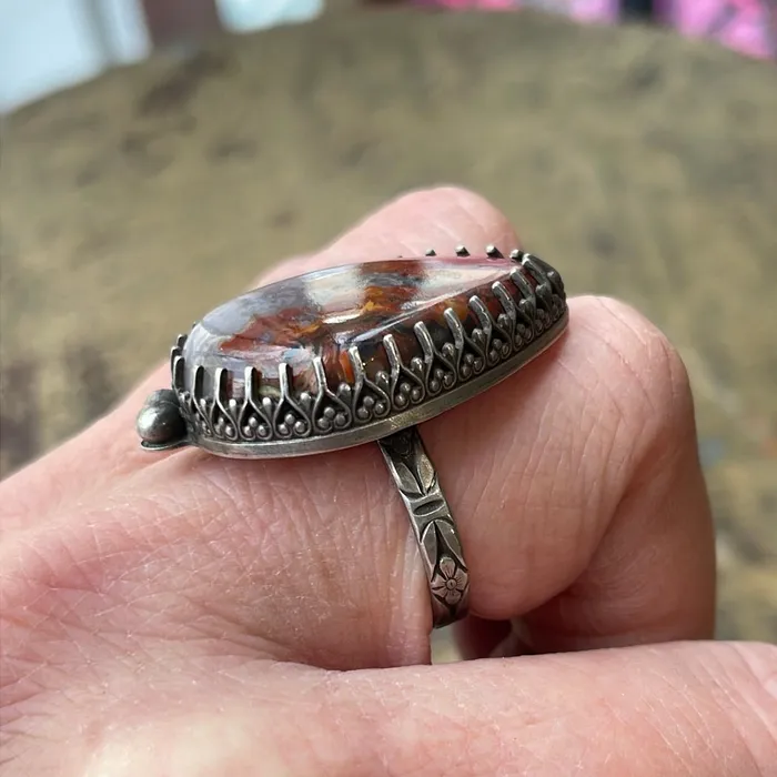 Silver Moon Alchemy Agate Statement Ring Rings Silver Moon Alchemy Agate Statement Ring Rings