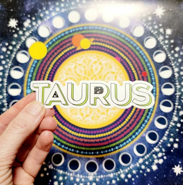 Spiral Spectrum Earrings Taurus Zodiac Sign Stickers