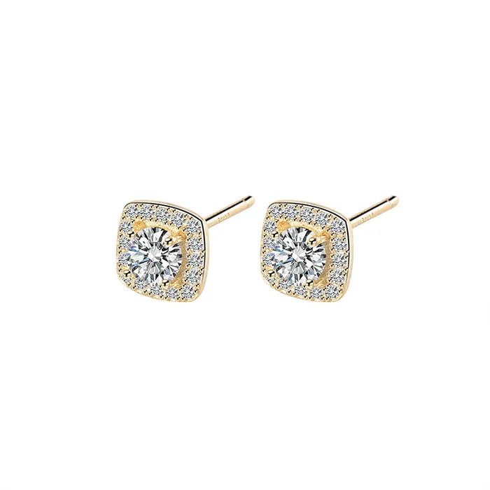 Square Geometrical White Zircon Silver Earrings Mystic Flavia Earrings