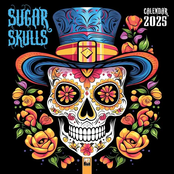 Sugar Skulls Wall Calendar 2025 Art Calendar by Simon Schuster Earrings