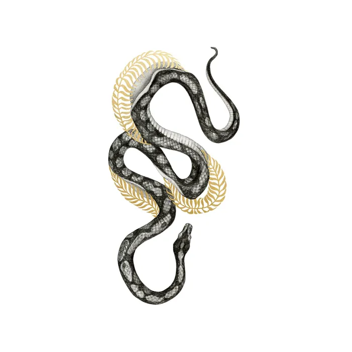 Tattly Earrings Shimmering Snake Tattoo Pair Gold