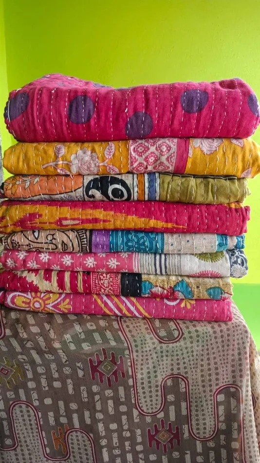 Vintage Kantha Quilt kantha Throw Kantha Blanket Quilt Meghcraft Earrings