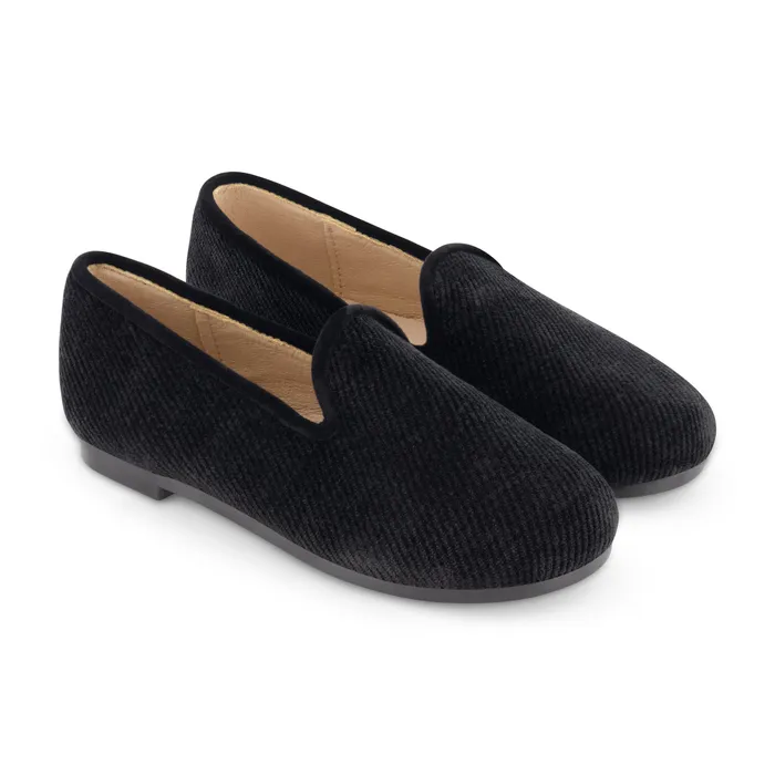 Zeebra Kids Rings Zeebra Kids Corded Velvet Loafers Black