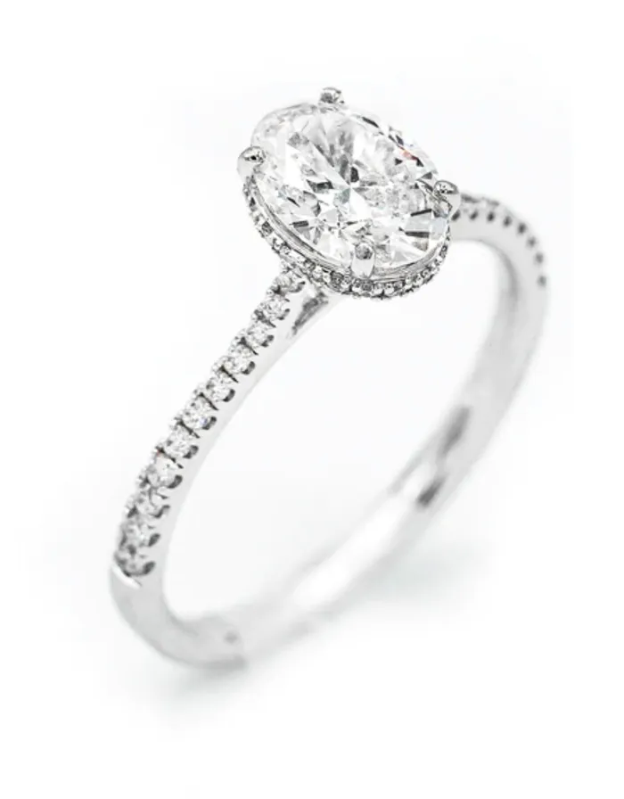 Zeghani Rings Zeghani14k WG Oval Brilliant Cut Ring 10104612