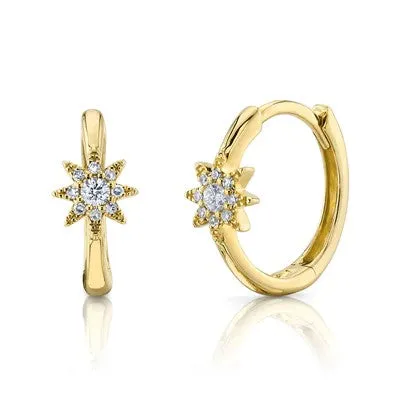 010CT DIAMOND STARBURST HUGGIE EARRING SHY CREATIONS Earrings