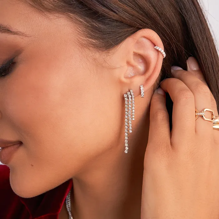 12mm 18k Gold Diamond Huggie Earring NicoleHD Jewelry Earrings