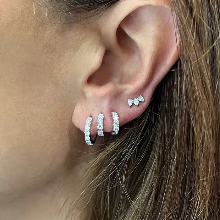 12mm 18k Gold Diamond Huggie Earring NicoleHD Jewelry Earrings
