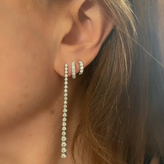 12mm 18k Gold Diamond Huggie Earring NicoleHD Jewelry Earrings