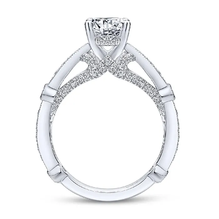 14K White Gold Diamond Engagement Ring GABRIEL CO Rings