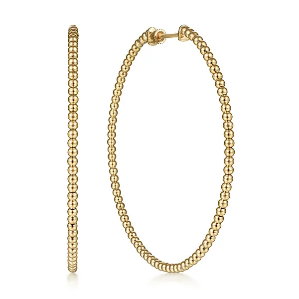 14K Yellow Gold Bujukan Classic Hoop Earrings in size 60mm GABRIEL CO Earrings 14K Yellow Gold Bujukan Classic Hoop Earrings in size 60mm GABRIEL CO Earrings