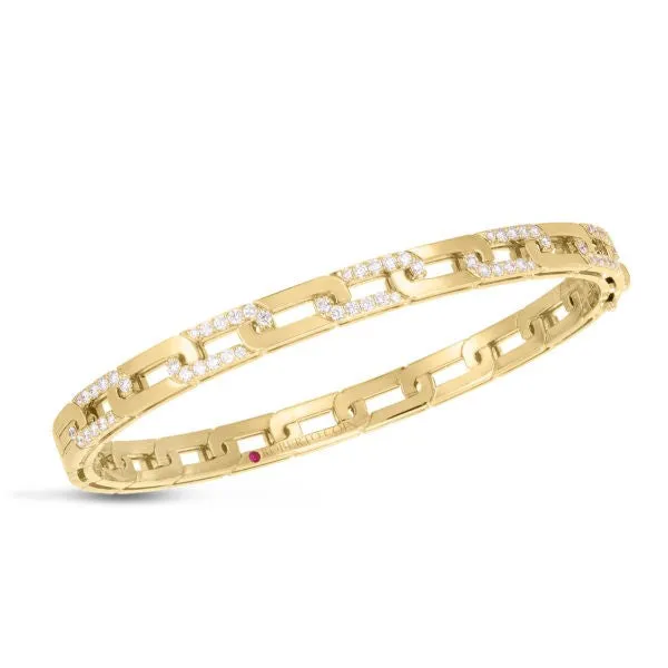 18K YELLOW GOLD NAVARRA DIAMOND ACCENTS SLIM BANGLE ROBERTO COIN Bracelets 18K YELLOW GOLD NAVARRA DIAMOND ACCENTS SLIM BANGLE ROBERTO COIN Bracelets