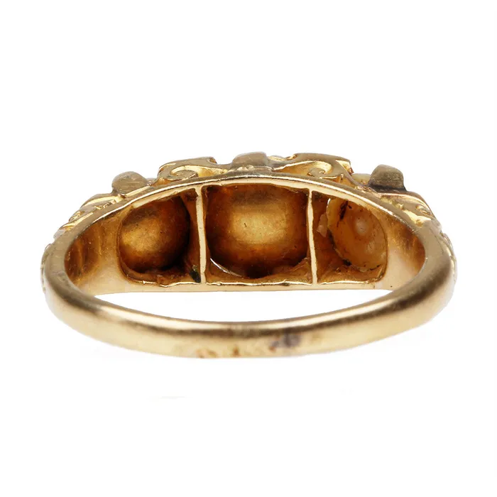 19th Century Pearl and Diamond Ring Bell Bird Antiques Rings