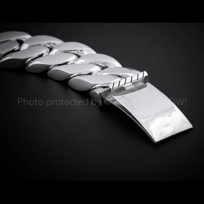25mm Mens Silver ID Bracelet silverwow Bracelets