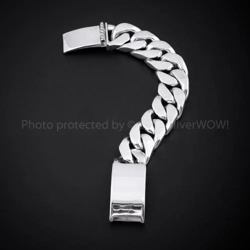 25mm Mens Silver ID Bracelet silverwow Bracelets
