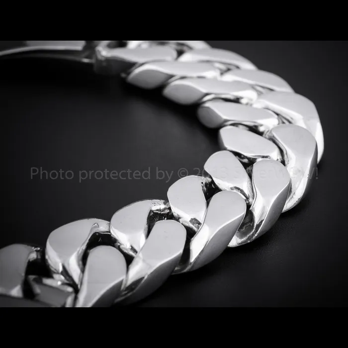 25mm Mens Silver ID Bracelet silverwow Bracelets
