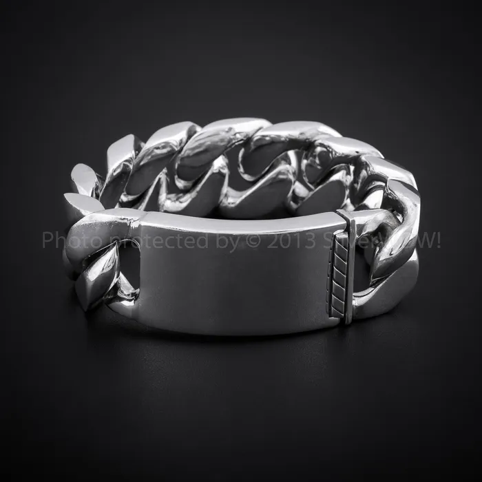 25mm Mens Silver ID Bracelet silverwow Bracelets