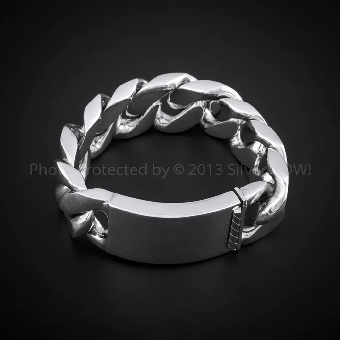 25mm Mens Silver ID Bracelet silverwow Bracelets