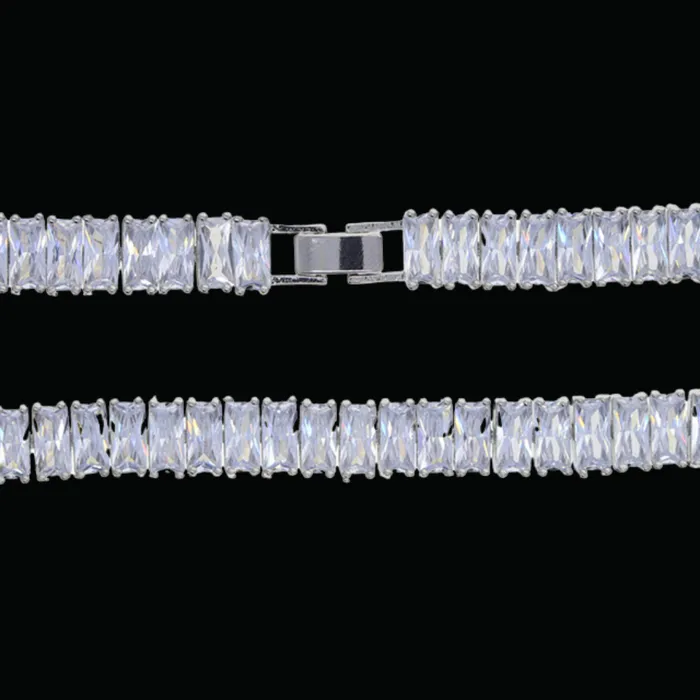 5MM Bling Square Baguette Diamond Iced Out Diamond Bracelet Baguette Bracelets