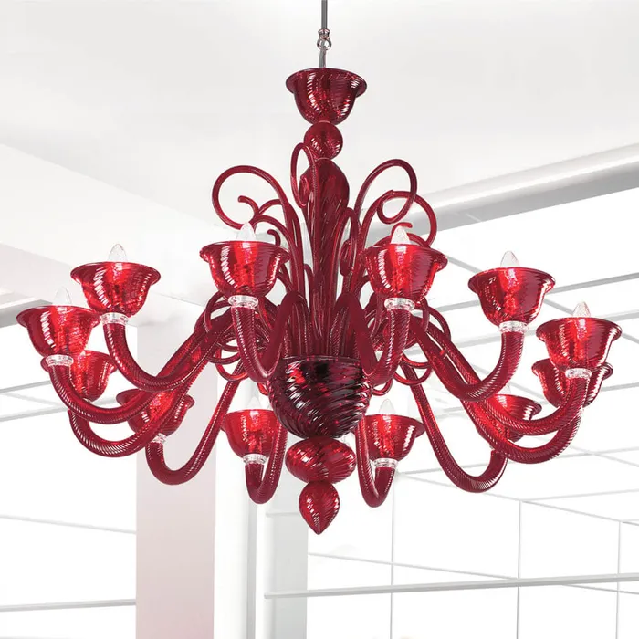 Barnaba Chandelier Murano Glass 12 lights Voltolina Earrings