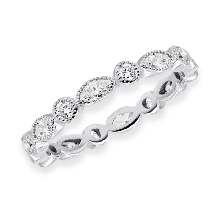 Beaded Bezel Diamond Eternity Band 122tw Polachecks Collection Rings