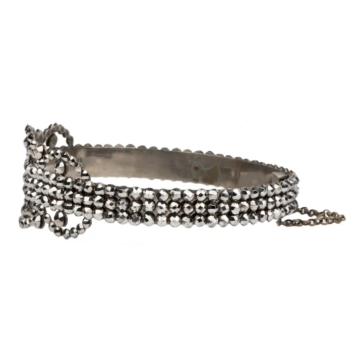 Bell Bird Antiques Bracelets Early Victorian Cut Steel Bangle