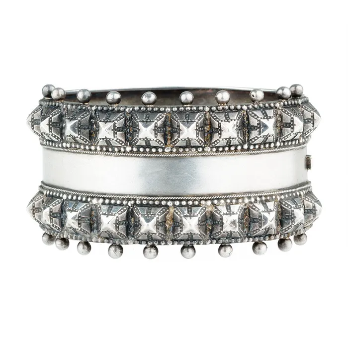 Bell Bird Antiques Bracelets Victorian Era Sterling Silver Bangle