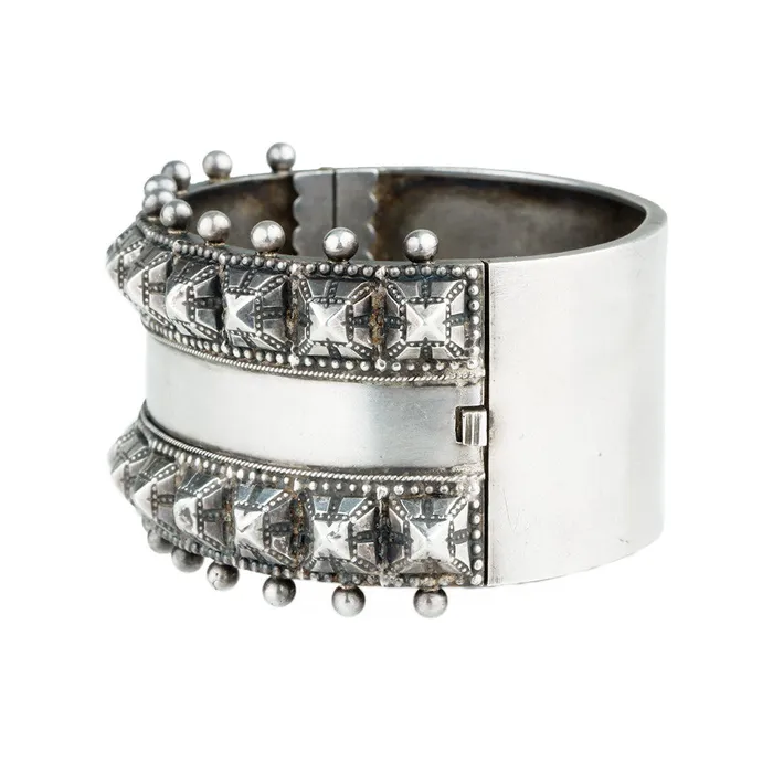 Bell Bird Antiques Bracelets Victorian Era Sterling Silver Bangle