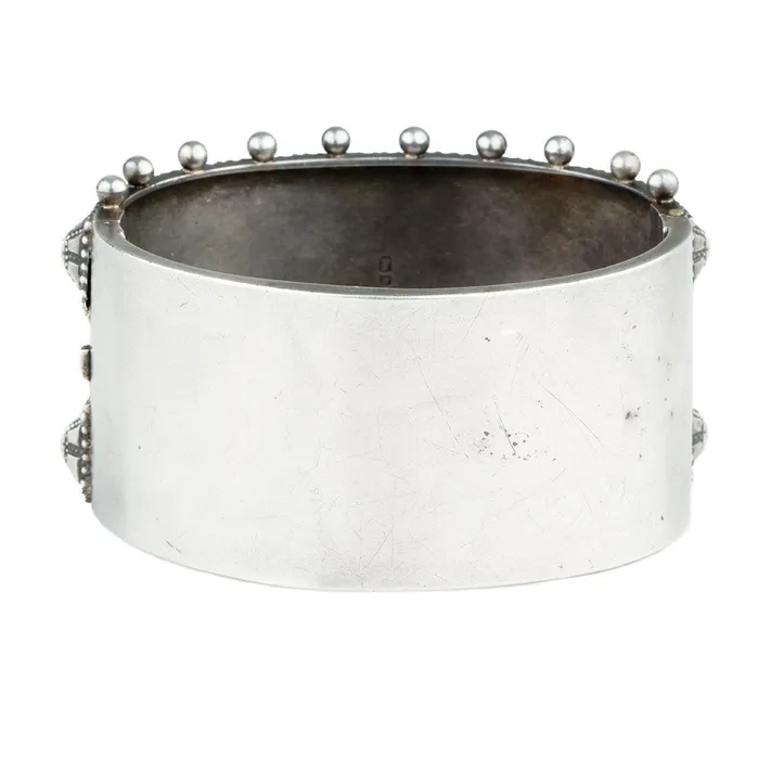 Bell Bird Antiques Bracelets Victorian Era Sterling Silver Bangle
